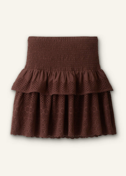 Cinnamon Shirred Mini Skirt