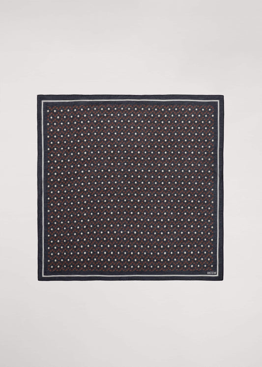Black Dotted Border Scarf