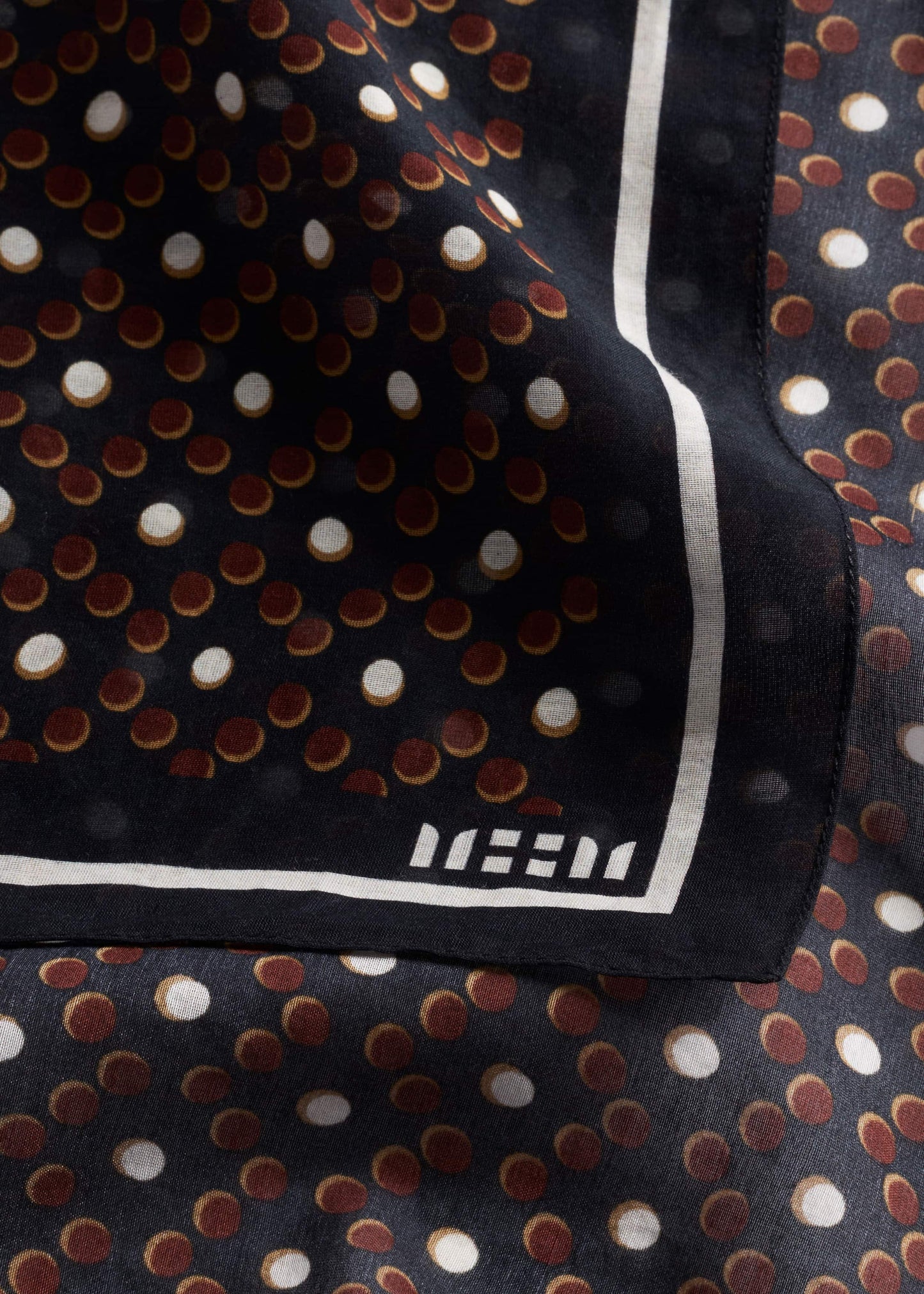 Black Dotted Border Scarf
