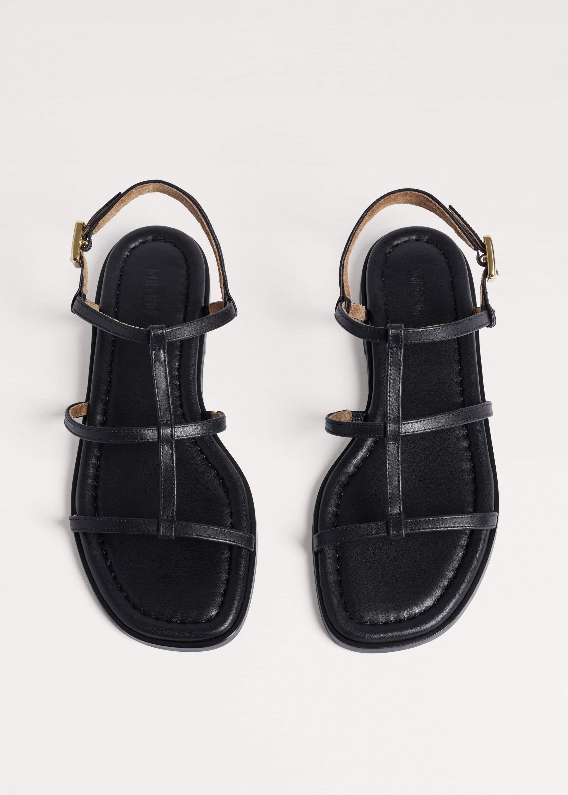Black Caged Flat Sandal