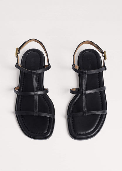 Black Caged Flat Sandal