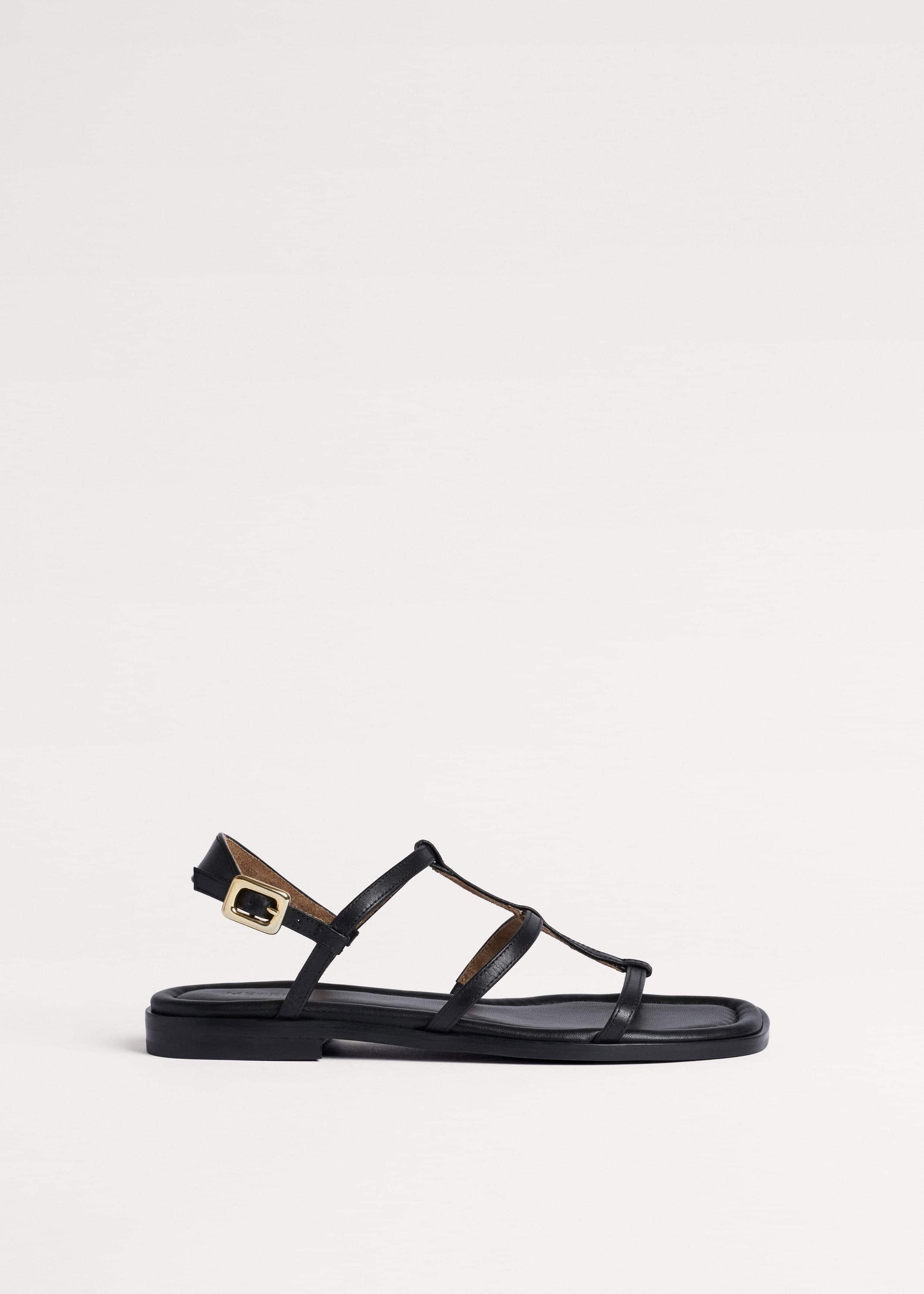 Black Caged Flat Sandal