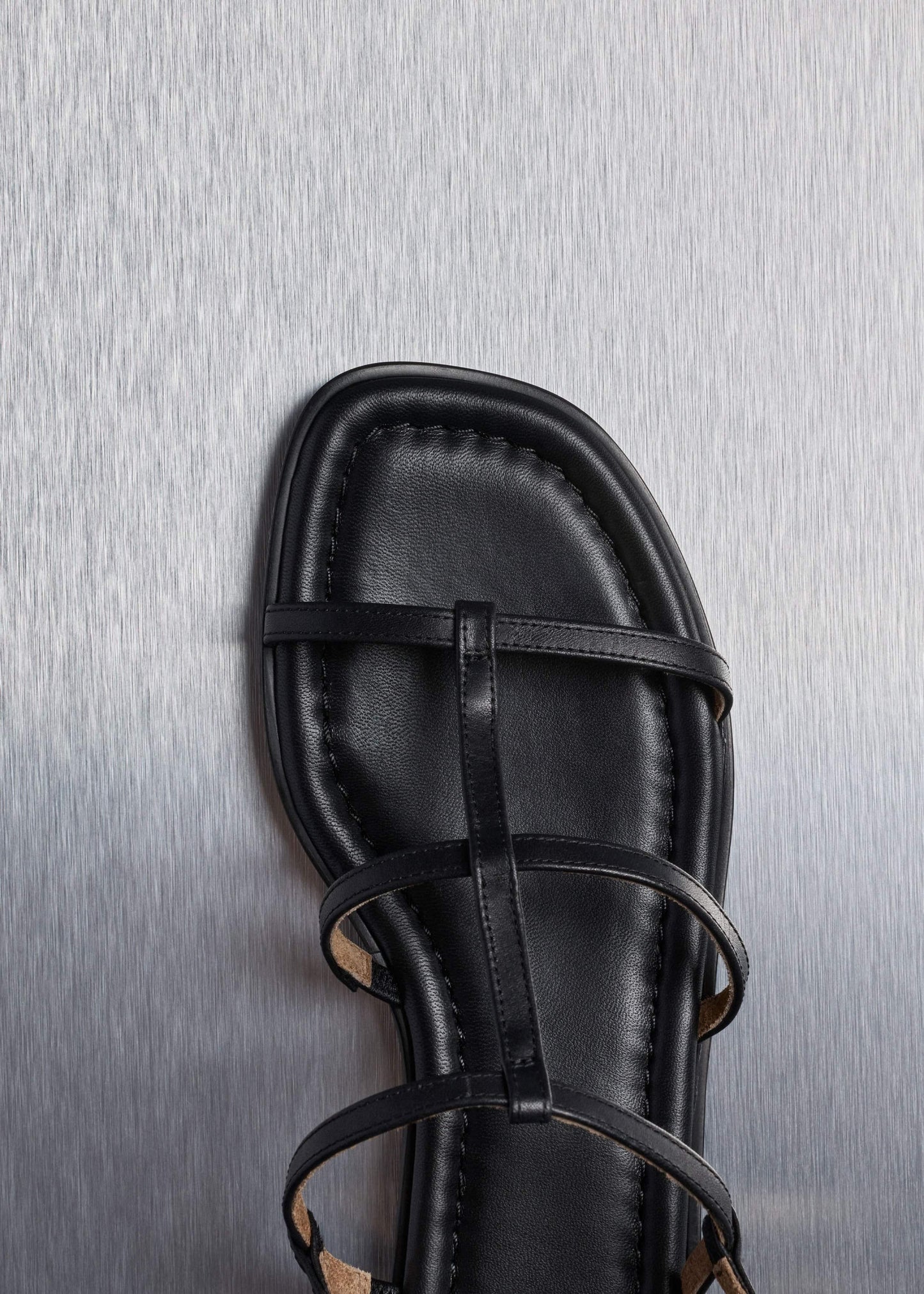 Black Caged Flat Sandal