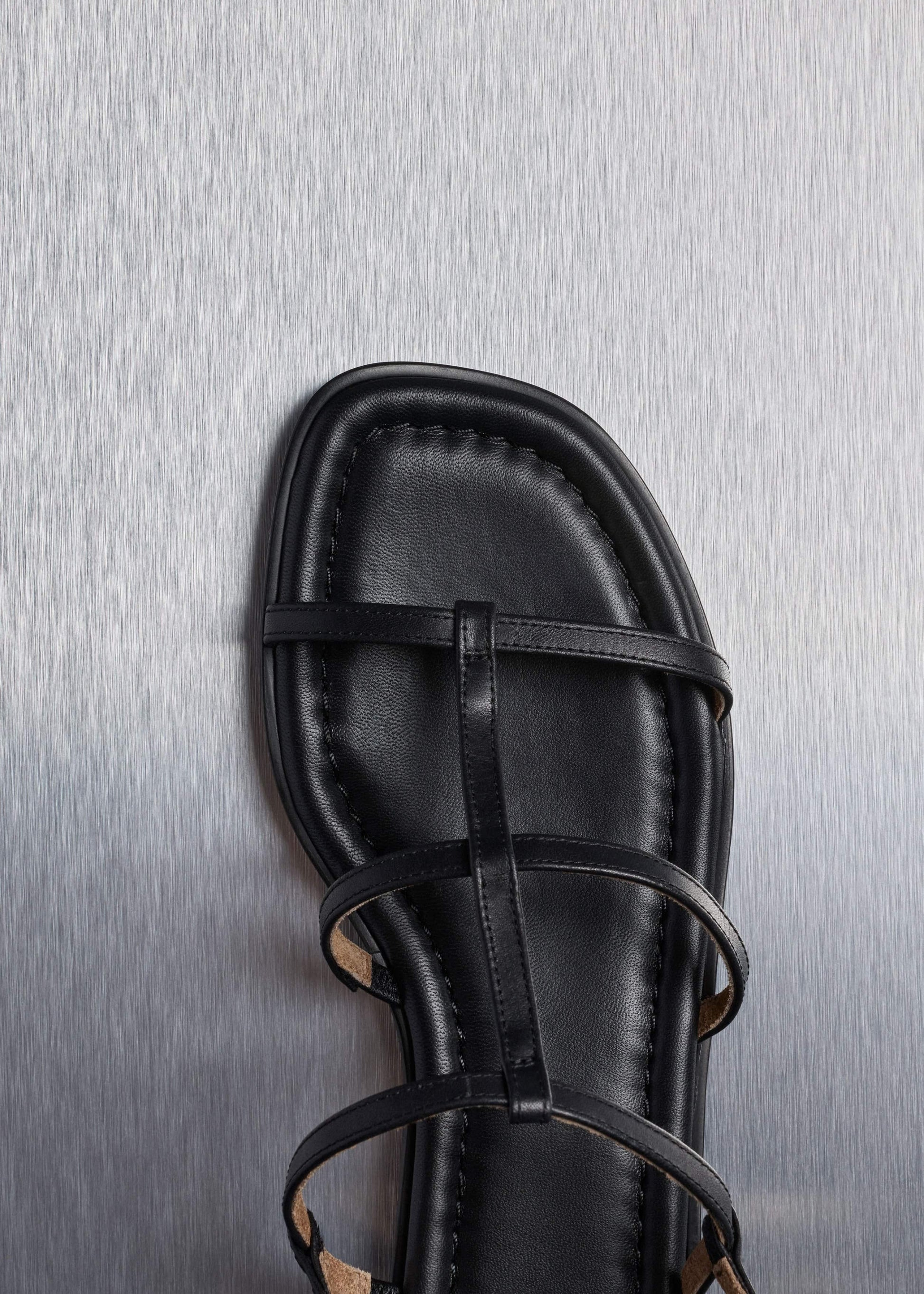 Black Caged Flat Sandal