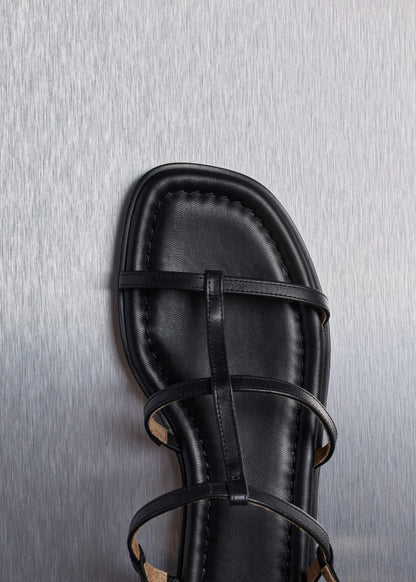 Black Caged Flat Sandal