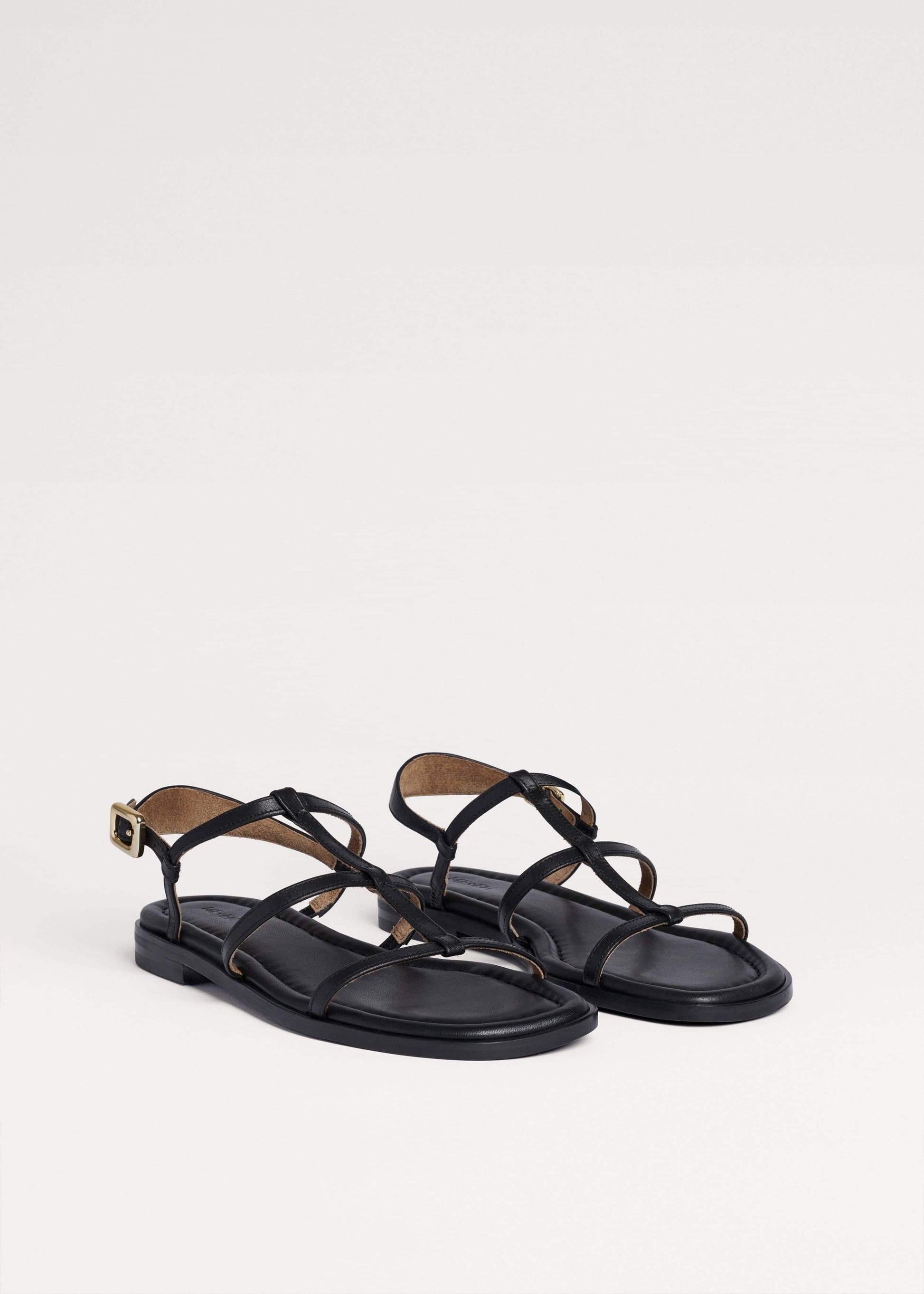 Black Caged Flat Sandal