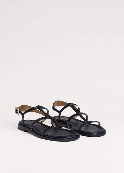 Black Caged Flat Sandal