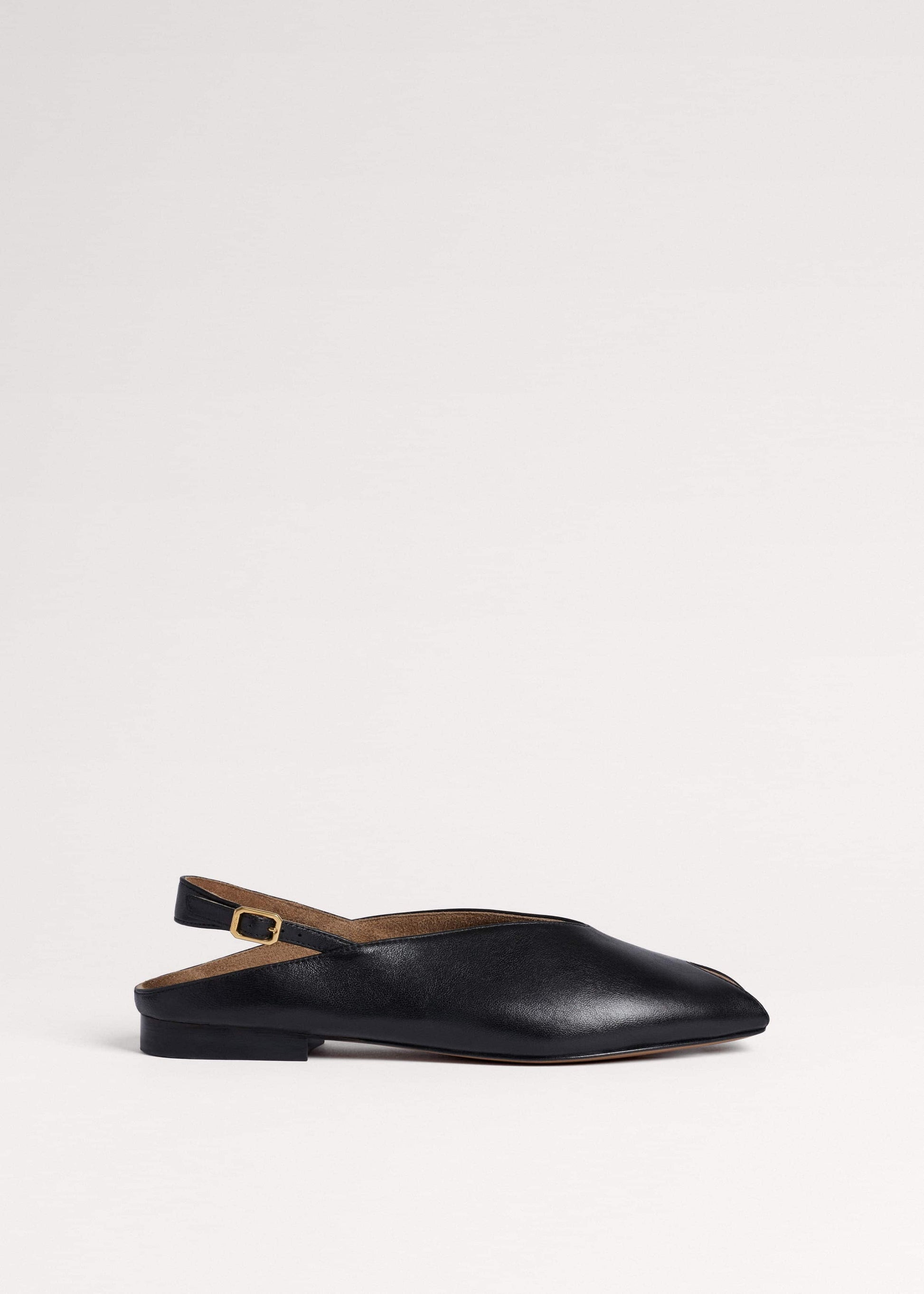 Black Peep Toe Flat