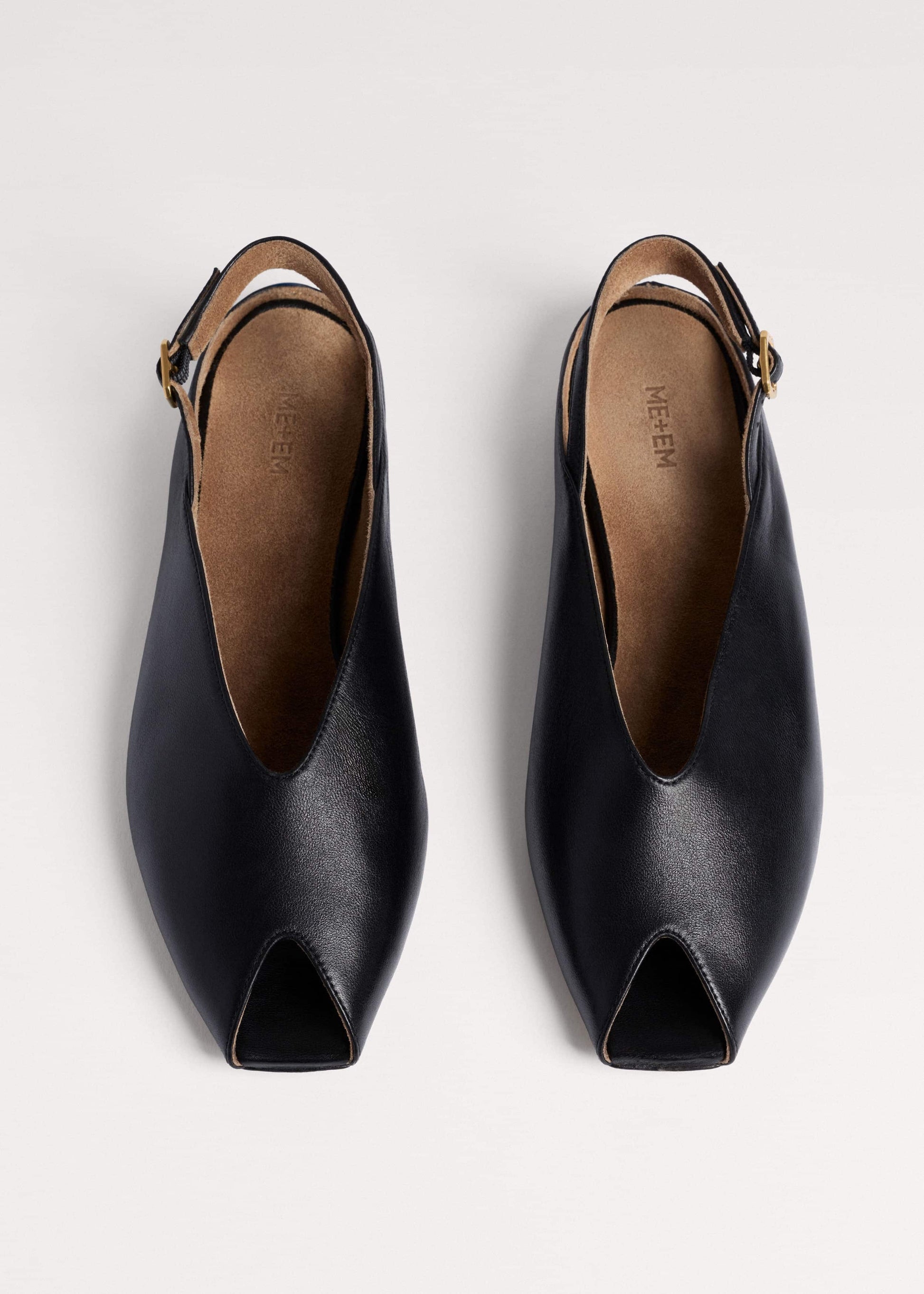 Black Peep Toe Flat