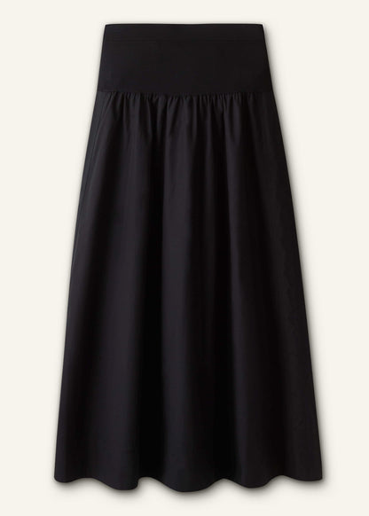 Black Mixed Media Maxi Skirt