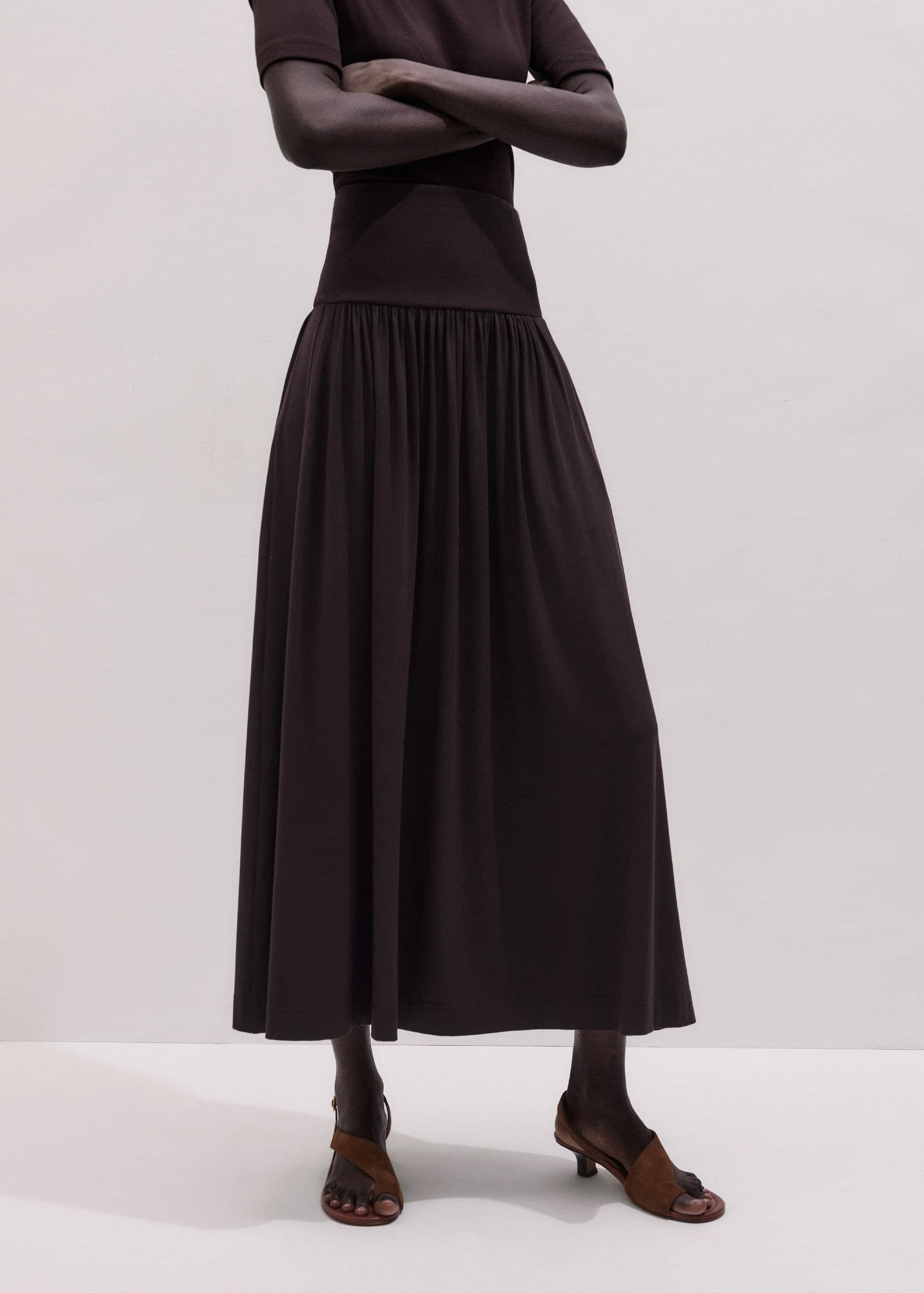 Brown Soft Sculpt Maxi Skirt