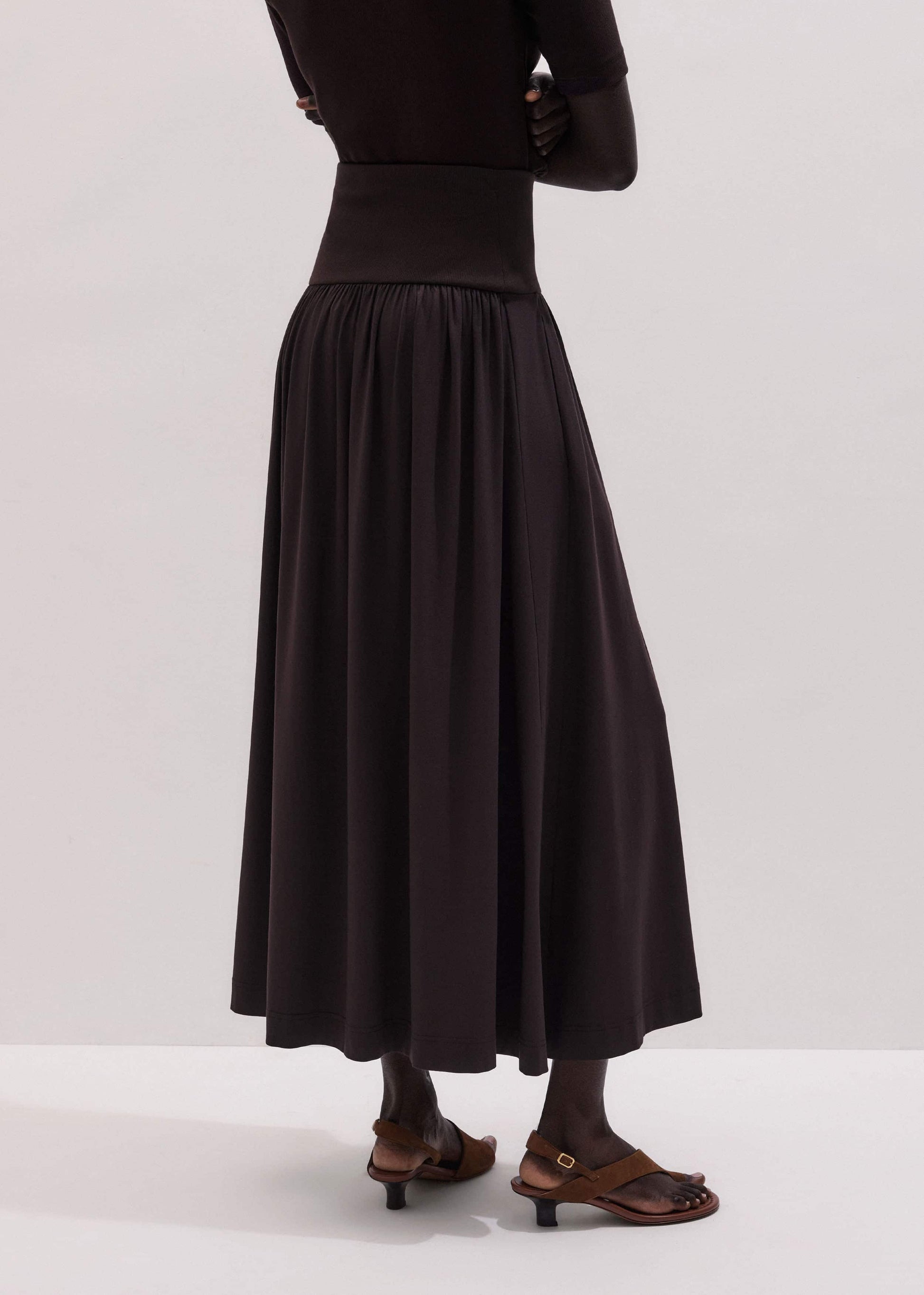 Brown Soft Sculpt Maxi Skirt