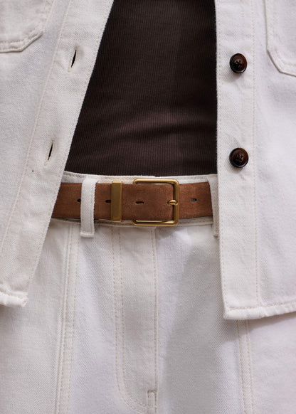 Tan Snake Print Reversible Belt