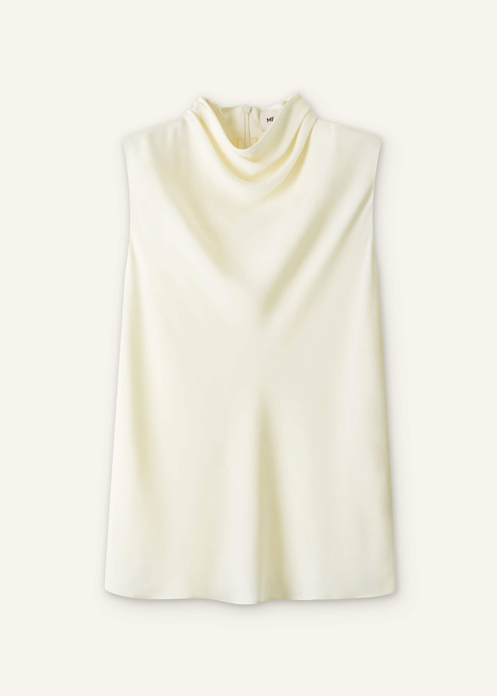 Cream Silk Elevated Cowl Neck Top