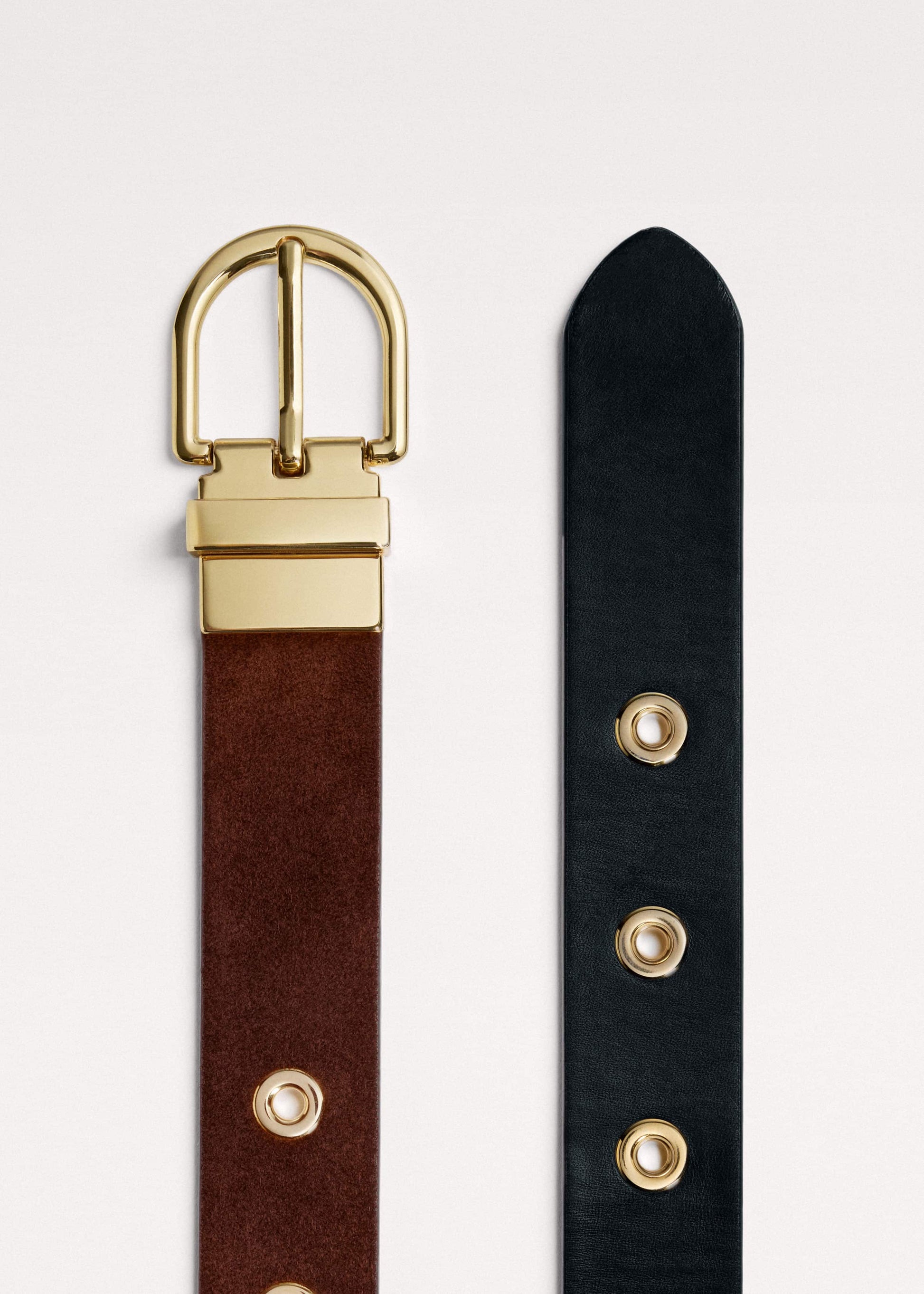 Black Reversible Eyelet Belt