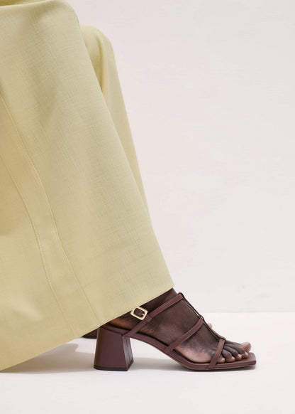 Dark Brown Caged Occasion Sandal