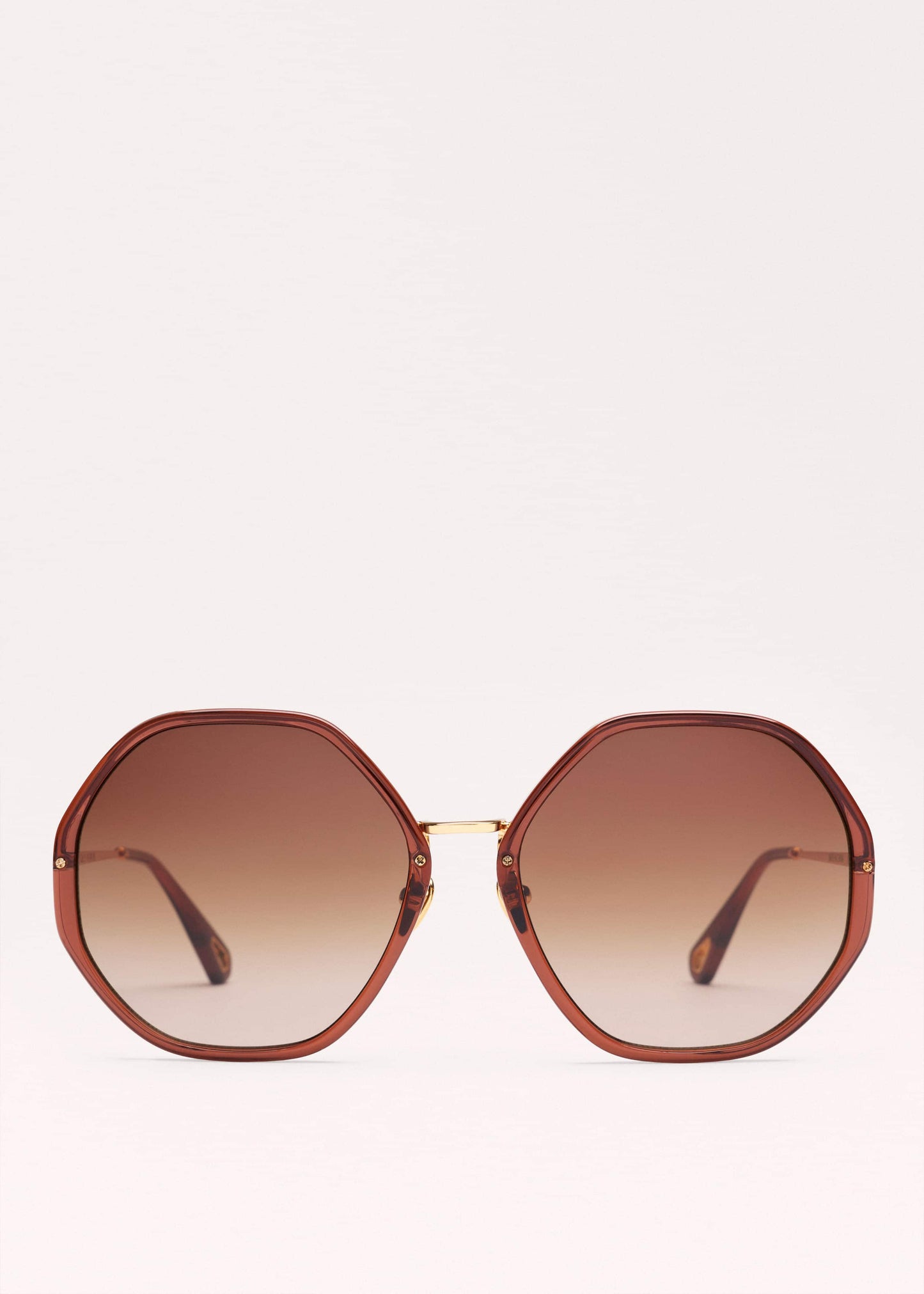 Cinnamon Hetagonal Frame Sunglasses