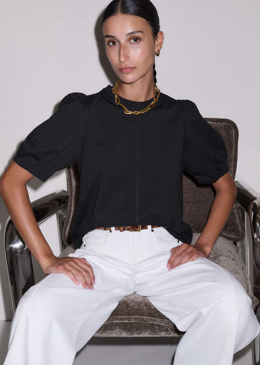 Black Feminine Swing Top