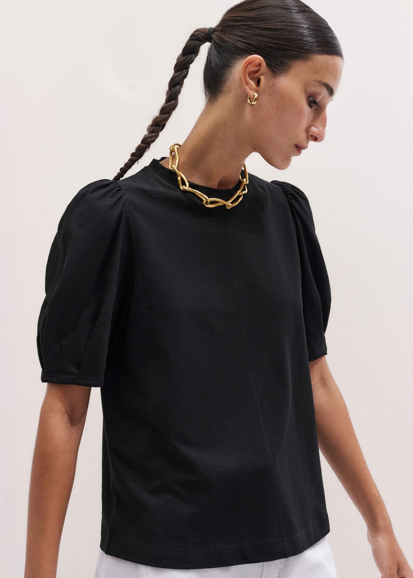 Black Feminine Swing Top