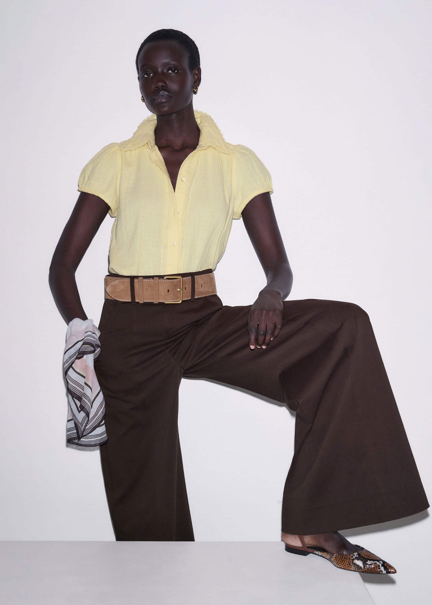 Brown Wide Waist Belt
