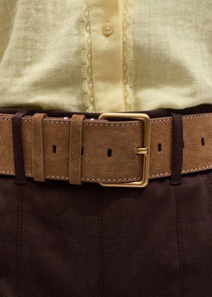 Brown Wide Waist Belt