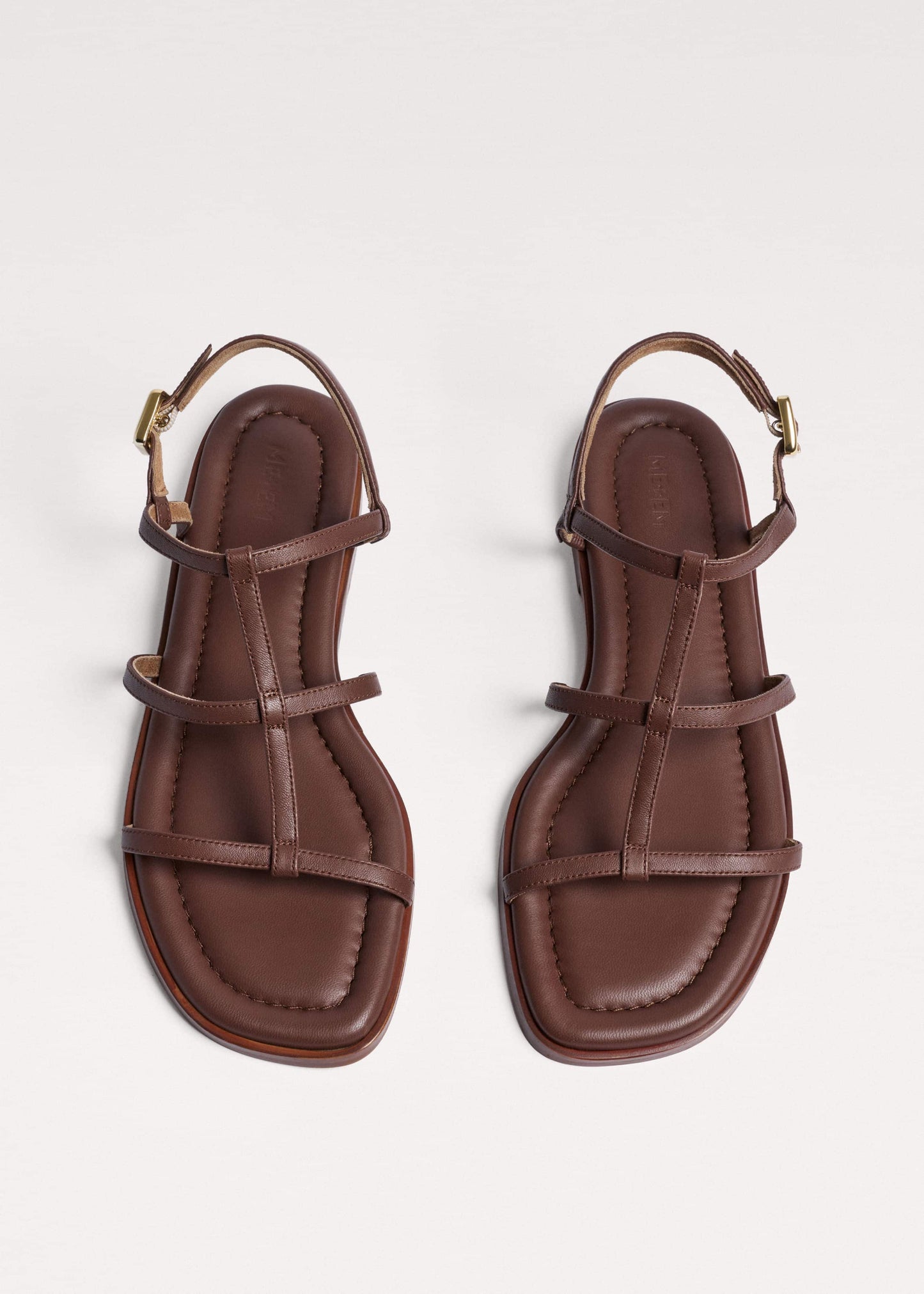 Dark Brown Caged Flat Sandal