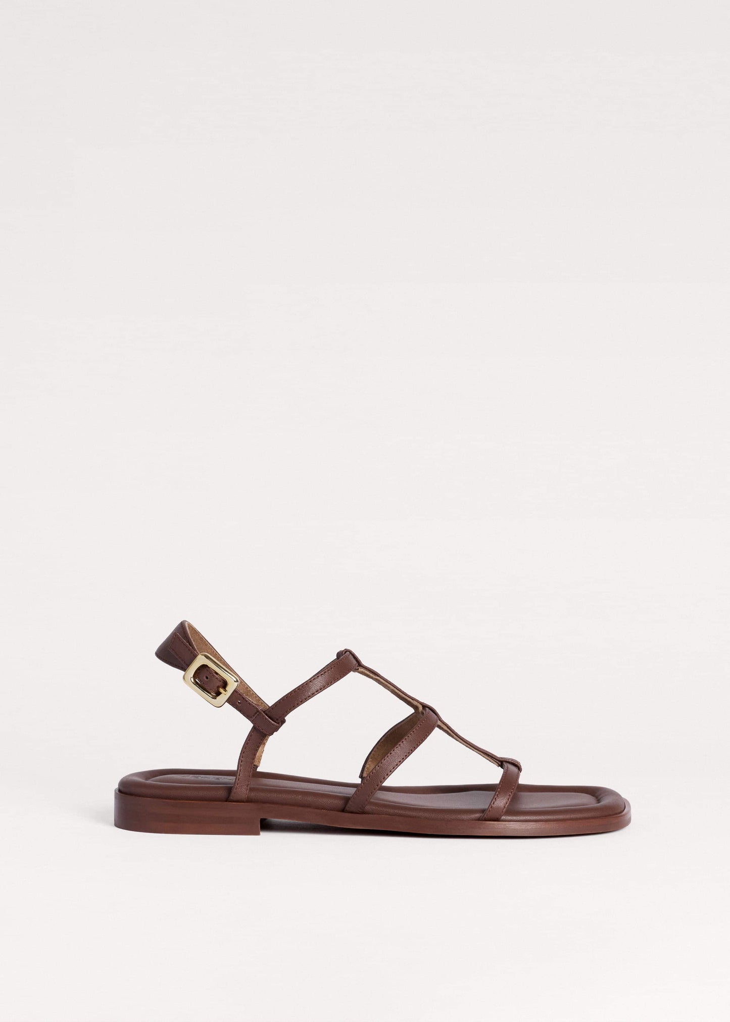 Dark Brown Caged Flat Sandal