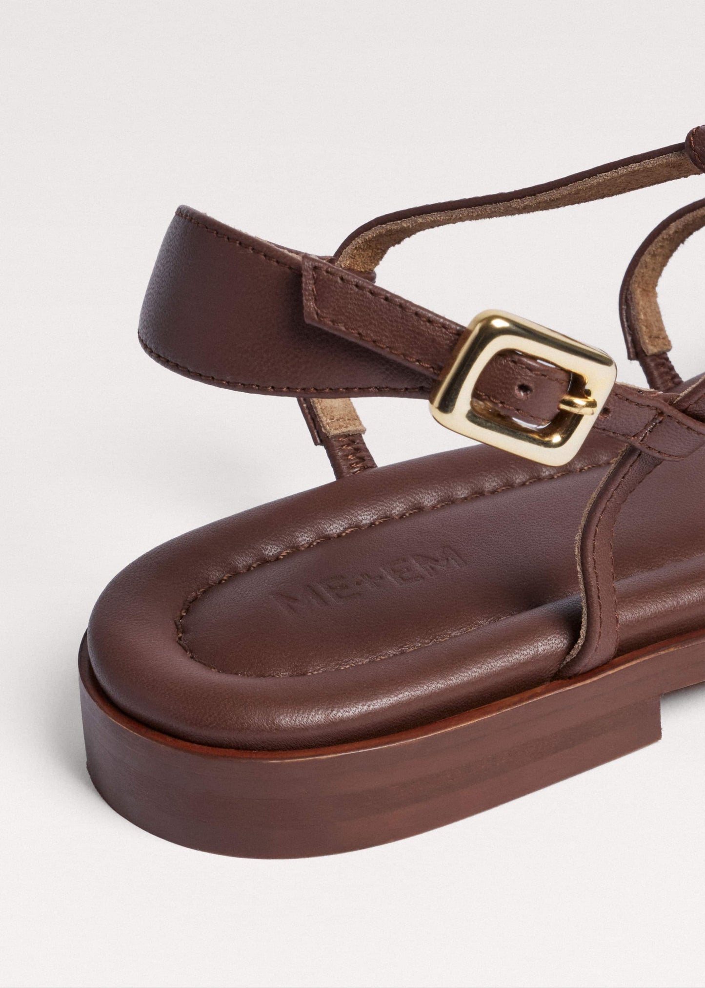 Dark Brown Caged Flat Sandal