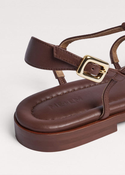 Dark Brown Caged Flat Sandal