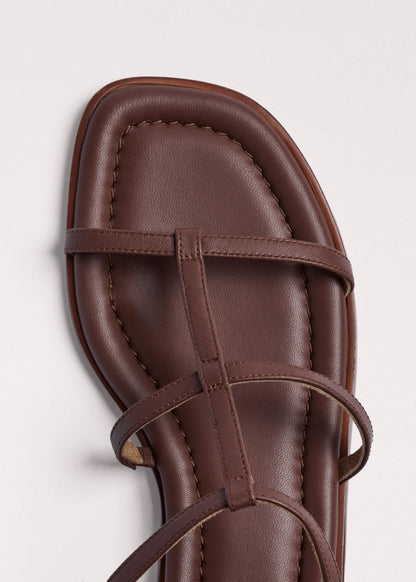 Dark Brown Caged Flat Sandal
