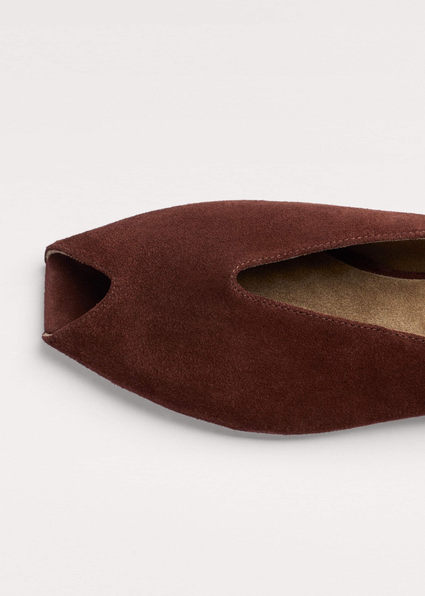 Cinnamon Brown Peep Toe Flat