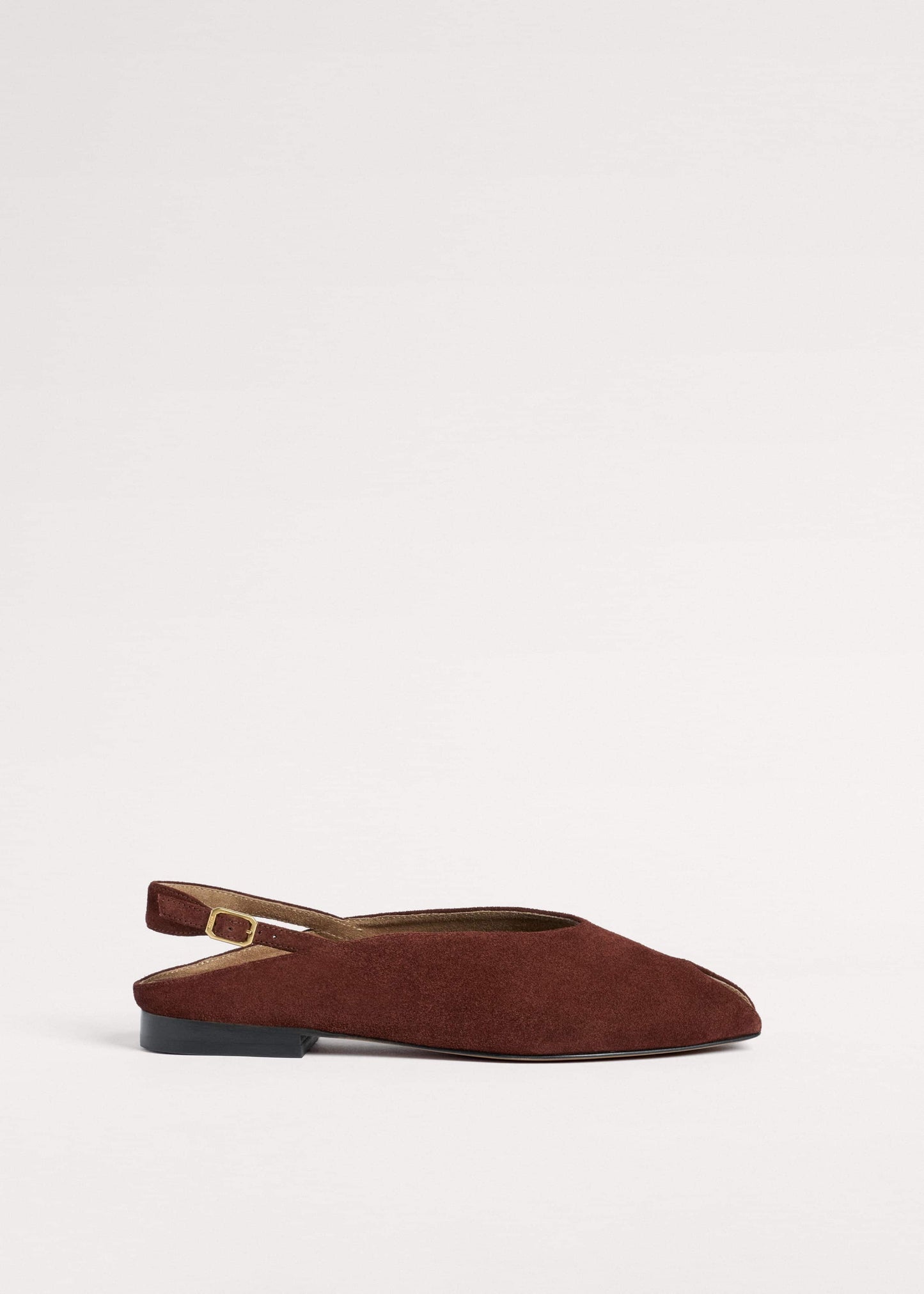 Cinnamon Brown Peep Toe Flat