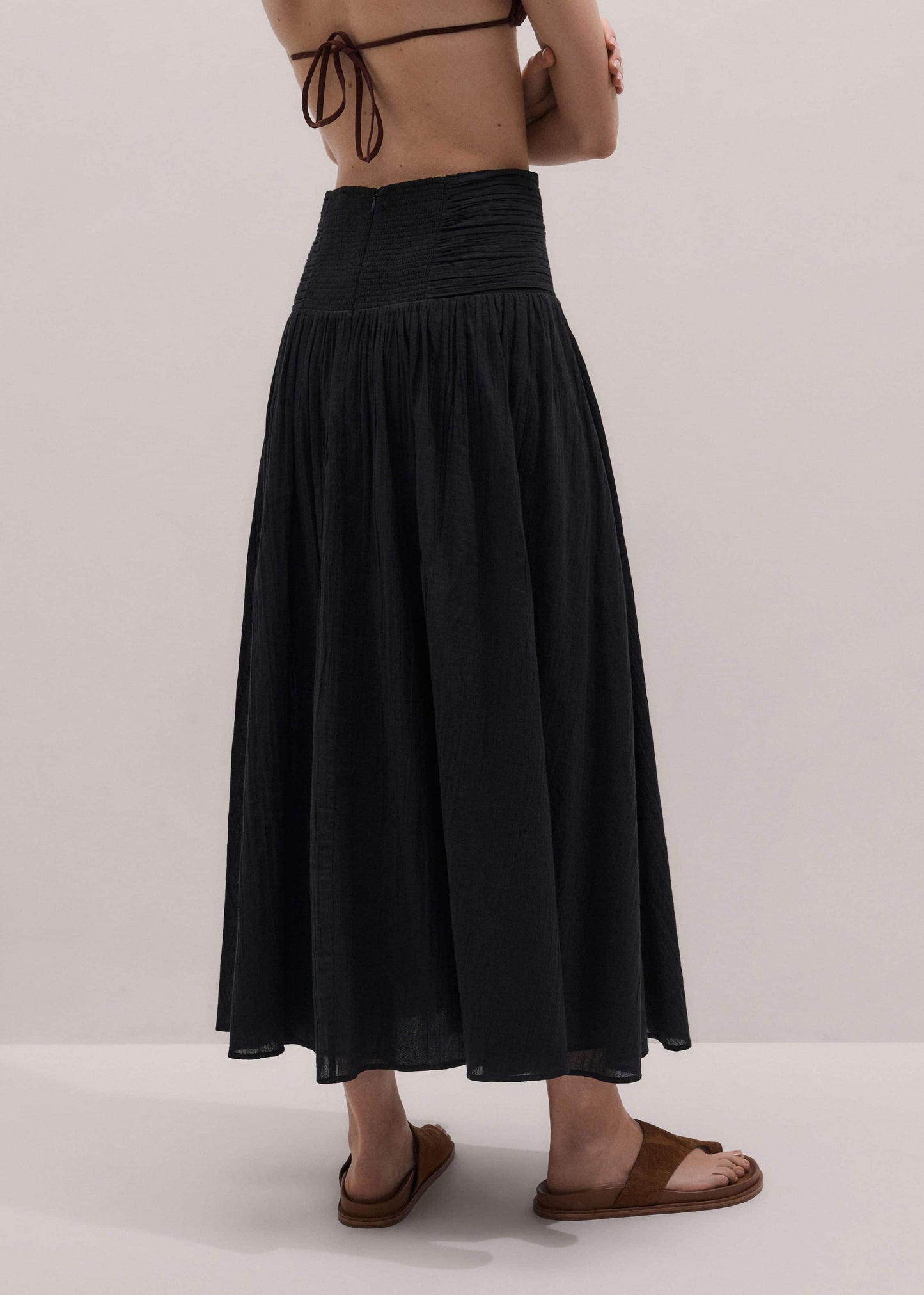 Black Relaxed Maxi Skirt