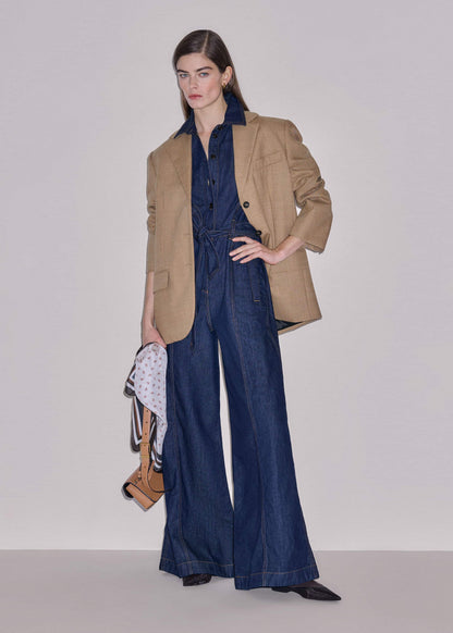 Blue Relaxed Wide-Leg AM-PM Jumpsuit