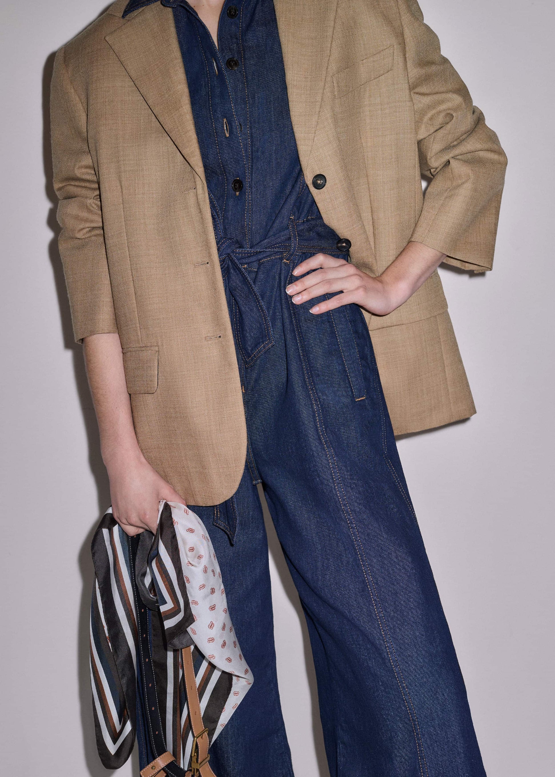 Blue Relaxed Wide-Leg AM-PM Jumpsuit