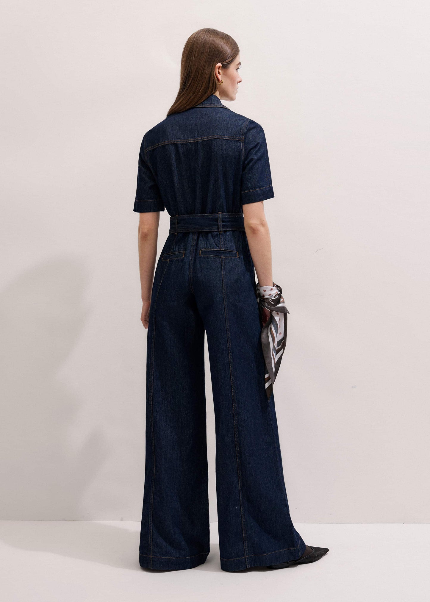Blue Relaxed Wide-Leg AM-PM Jumpsuit