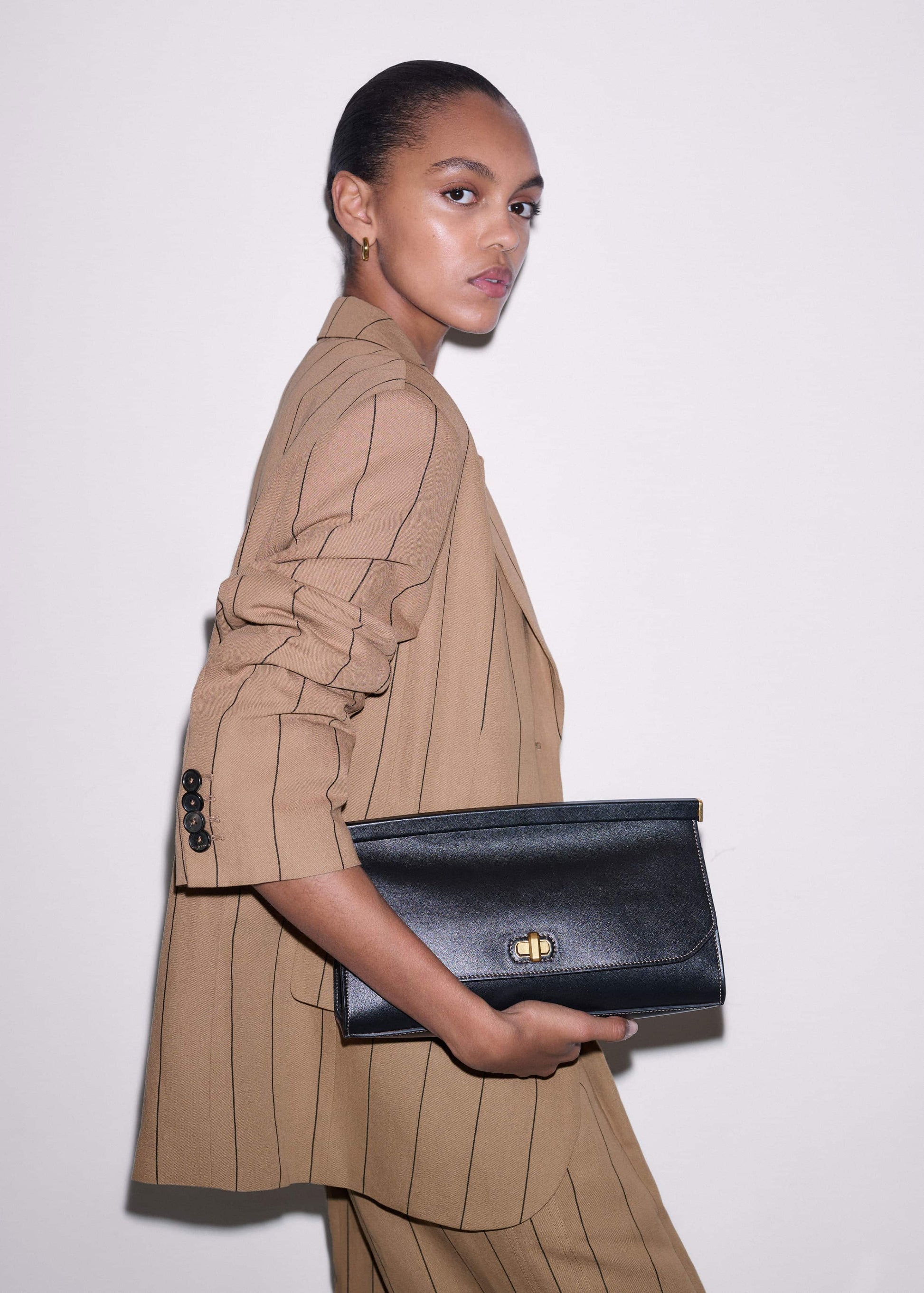 Black Tailored Clutch Bag