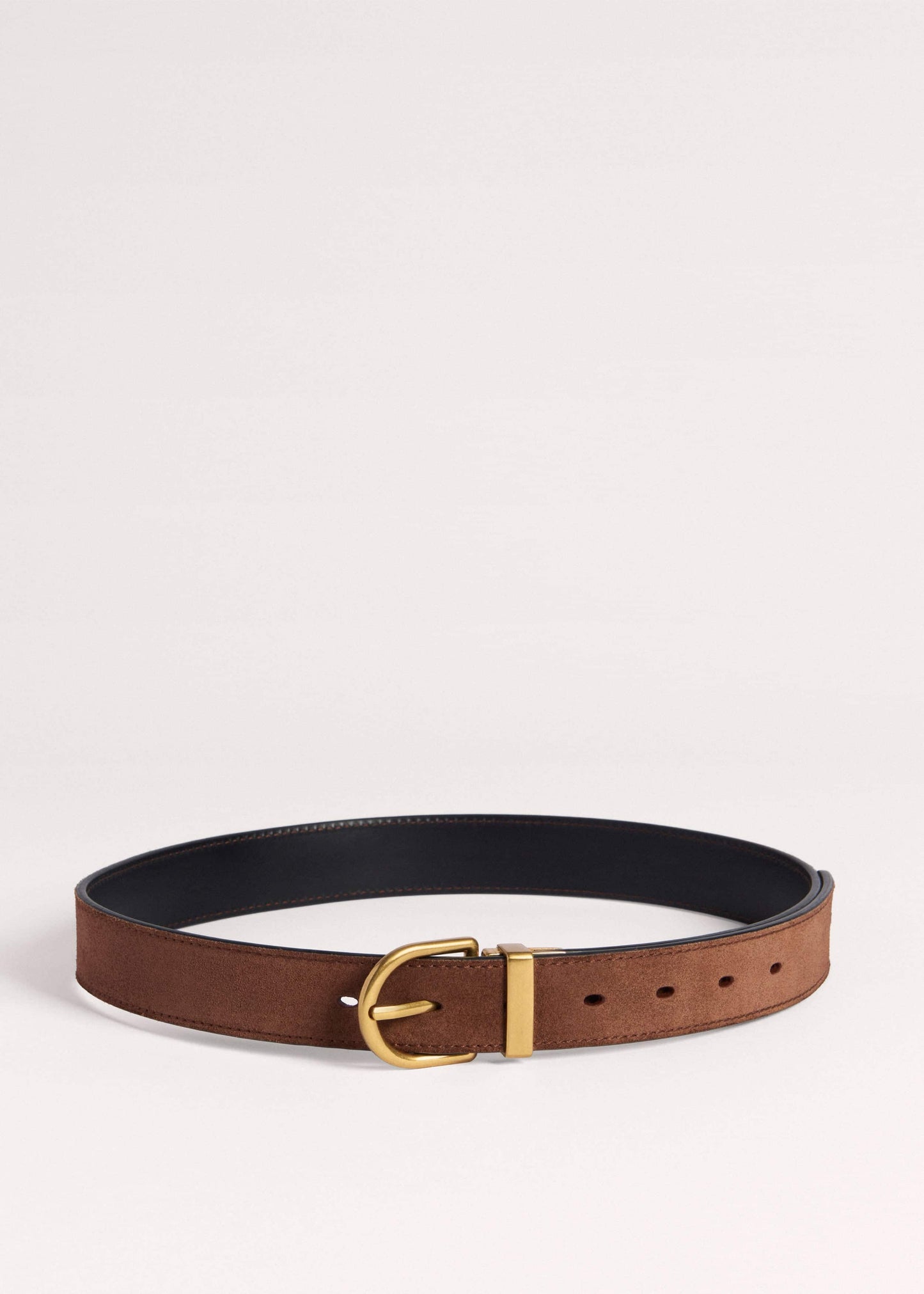 Chestnut Round Buckle Reversible Belt