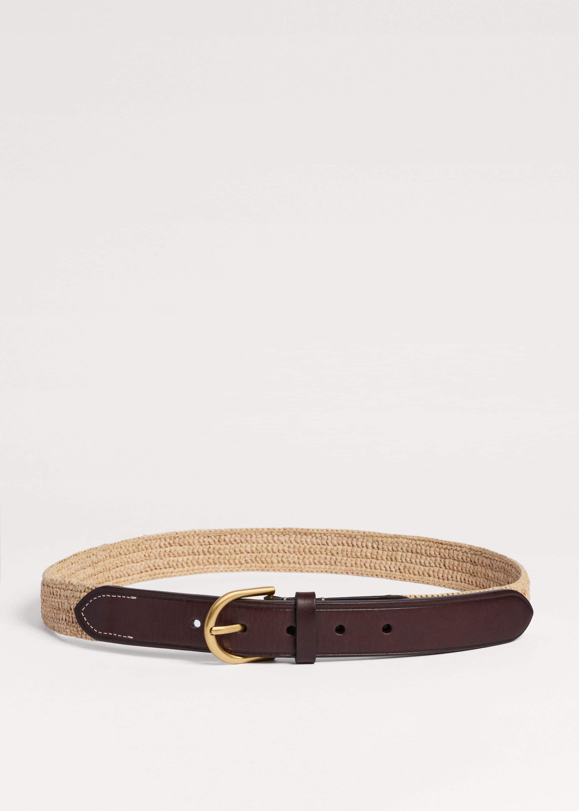 Natural Round Raffia Summer Belt