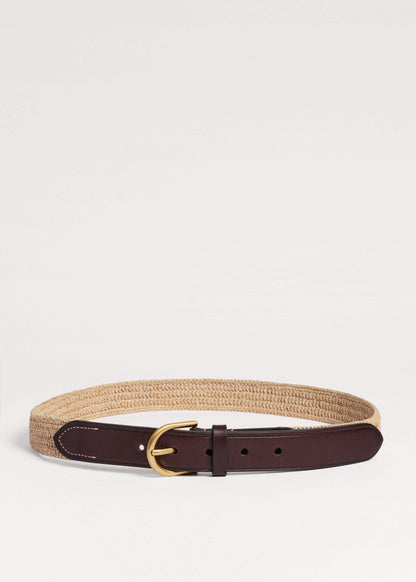 Natural Round Raffia Summer Belt
