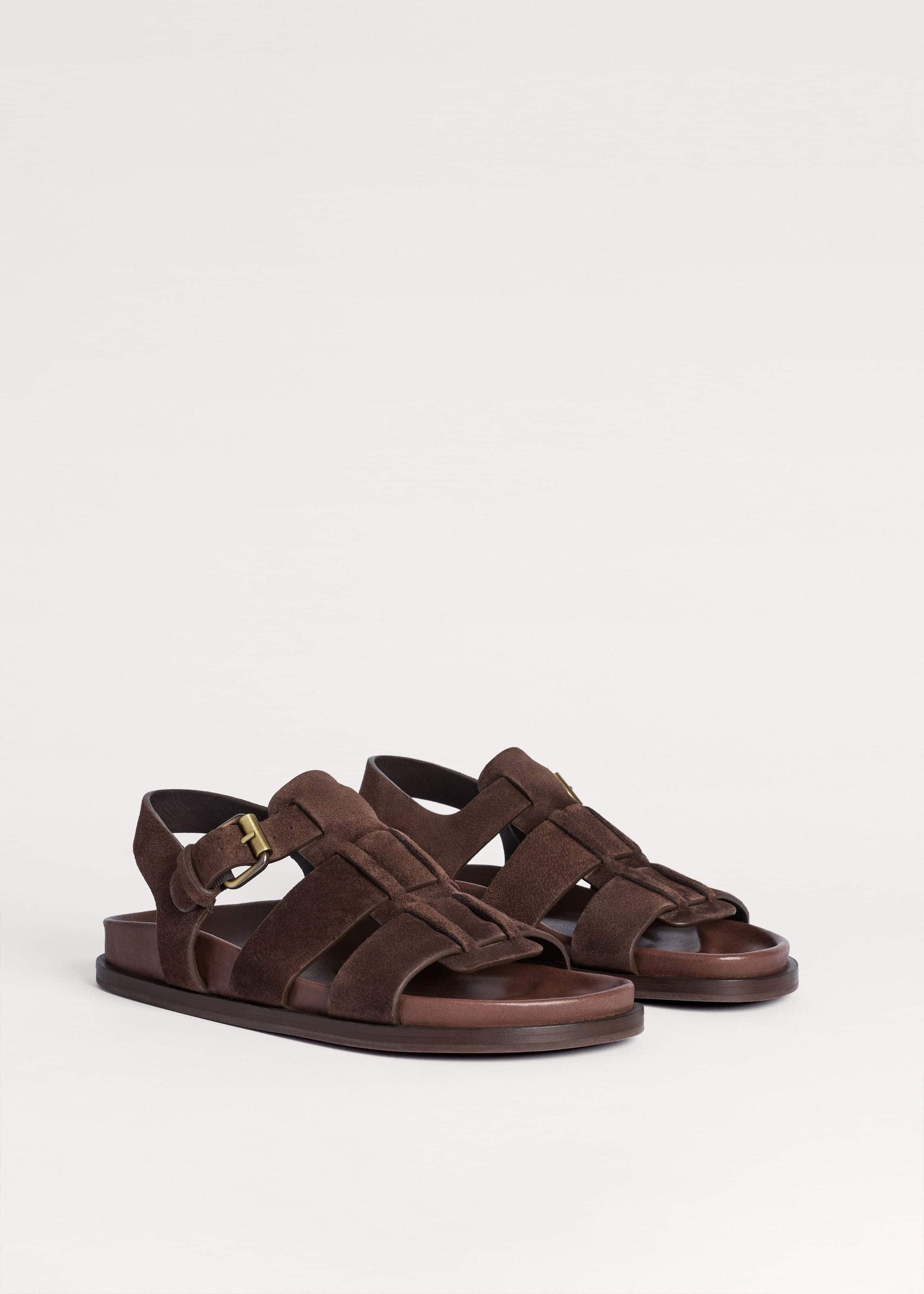 Dark Brown Open Toe Fisherman Sandal