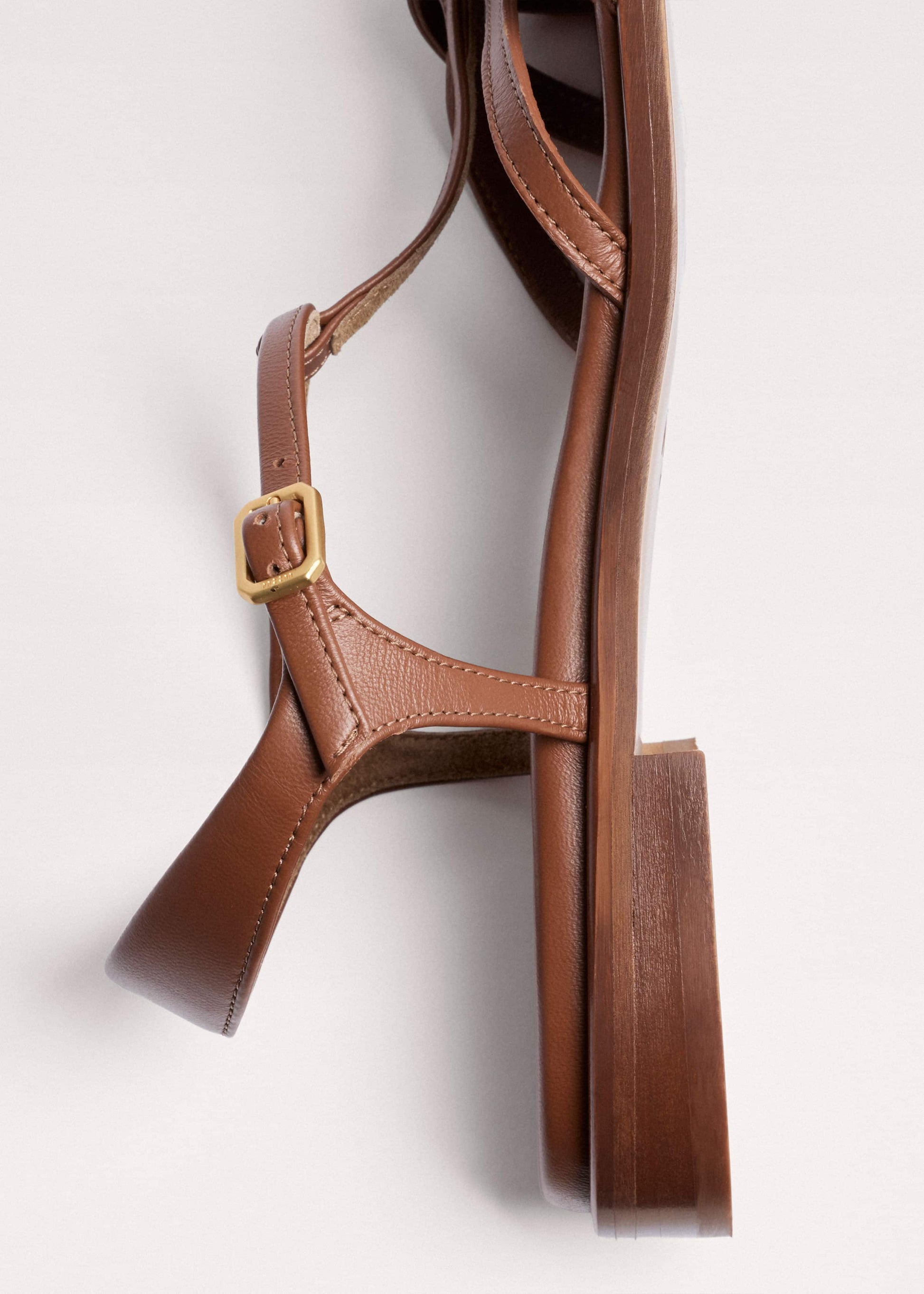 Brown Caged T-Bar Sandal