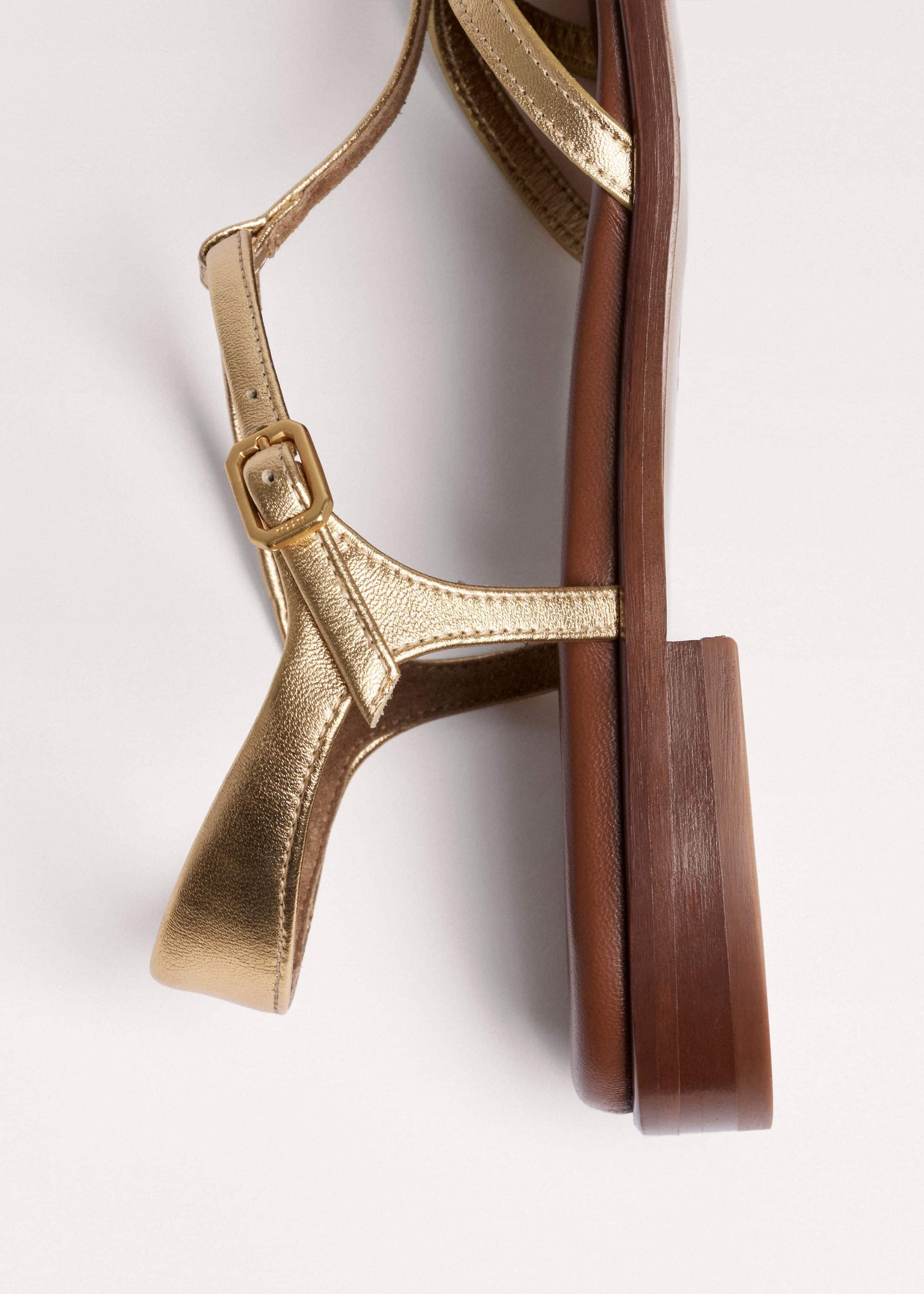 Gold Caged T-Bar Sandal