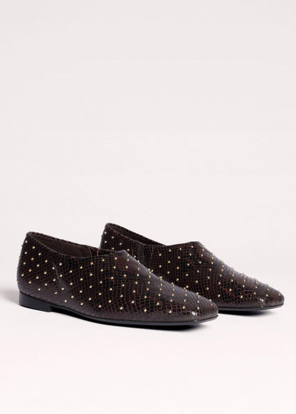 Brown Square Toe Slipper