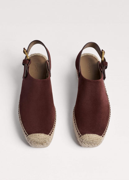Dark Cinnamon Suede Slingback Espadrille