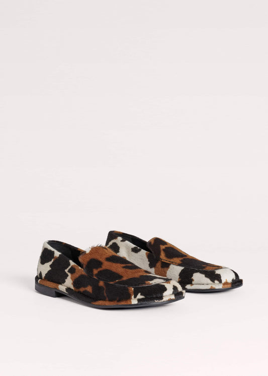 Brown Cow Print Travel Loafer