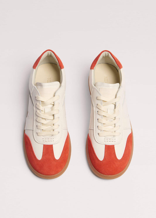 White + Orange Retro Trainer