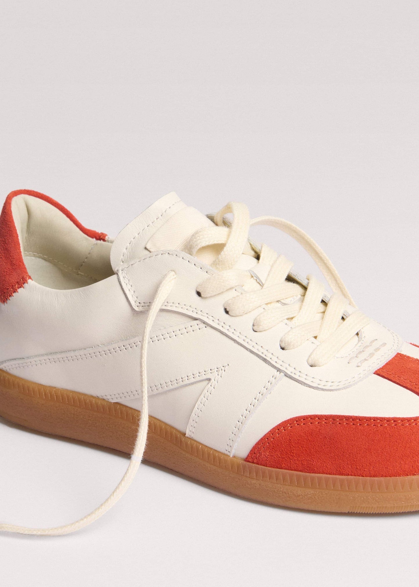 White + Orange Retro Trainer