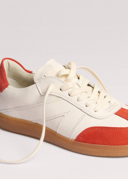 White + Orange Retro Trainer