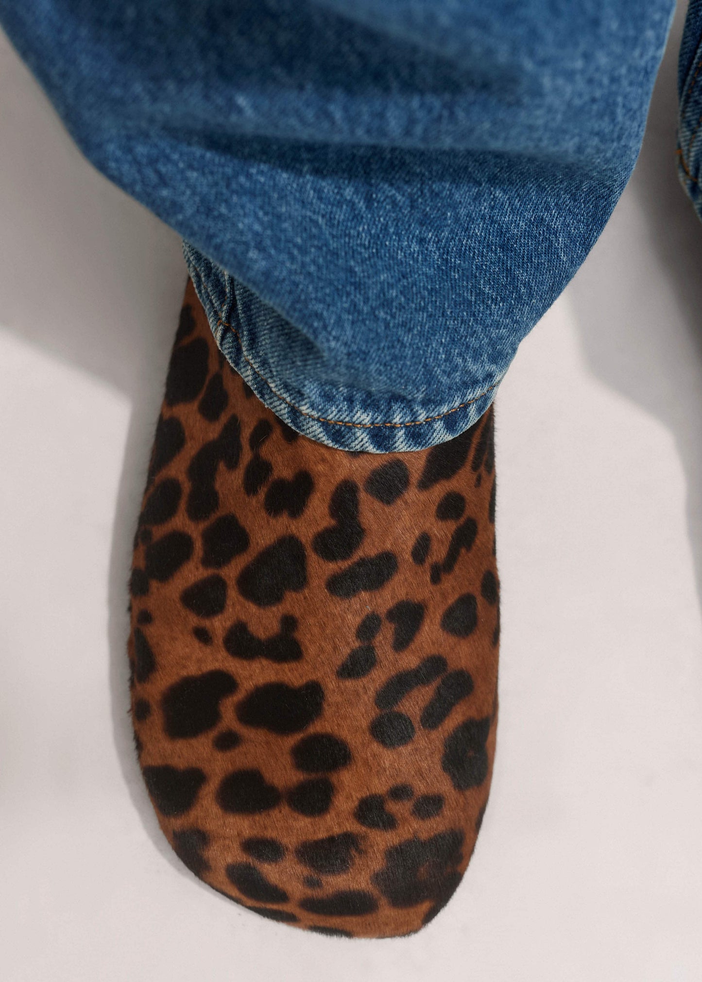 Dark Brown Leopard Print Asymmetric Slipper